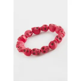 Kuru Kafa Turkuaz Doğaltaşlı Bileklik-Pembe