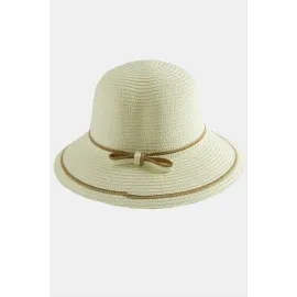 Fiyonglu Hasır Şapka-Bej