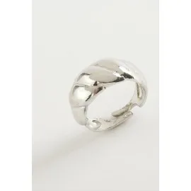 Burgulu Metal Yüzük-Gümüş Rengi