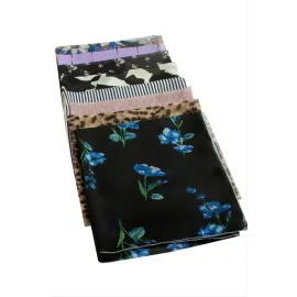 Karışık Desenli Şifon Fular 50 cm-Renkli