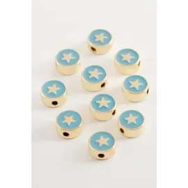 Yıldız Mineli Bileklik ve Kolye Ucu Aparatı 1 Adet-Açık Mavi