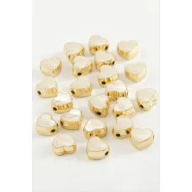 Kalp Mineli Bileklik Ve Kolye Ucu Aparatı 1 Adet-Krem