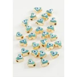 Kalp Mineli Bileklik Ve Kolye Ucu Aparatı 1 Adet-Turkuaz