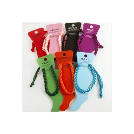 Renkli Örgülü Vinlex İp Halhal-Turuncu