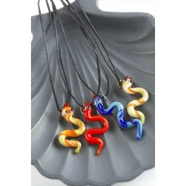 Yılan Cam Kolye-Renkli