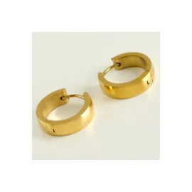 Halka Lüks Çelik Küpe 1,5 cm-Sarı