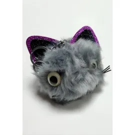 Kedi Tüylü Peluş Anahtarlık-Renkli