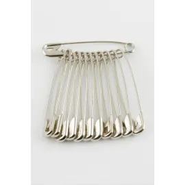 12 Adet Çengel İğne 5,5 cm-Gümüş Rengi