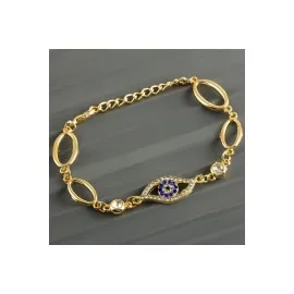 Göz Taşlı Trend Bileklik-Sarı