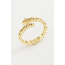 Yılan Zirkon Taşlı Yüzük-Sarı