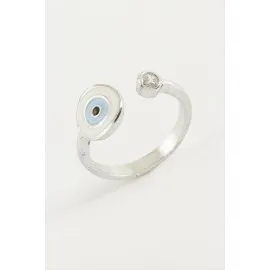 Nazar Mineli Taşlı Yüzük-Sarı