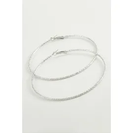 Burgulu Baklava Metal Halka Küpe 8-9-10 Cm-10 Cm