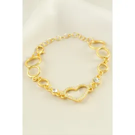 Kalp Taşlı Bileklik-Sarı