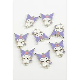 Çzgflm Çift Kulplu Mineli Bileklik Ve Kolye Ucu Aparatı 1 Adet-Mor