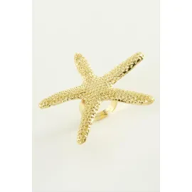 Deniz Yıldızı Metal Yüzük-Sarı