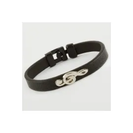 Nota Kaliteli Suni Deri Bileklik-Siyah