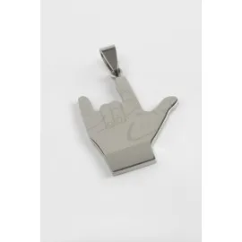 Rocky İşareti Çelik Kolye Ucu 3,5 Cm-Gümüş Rengi