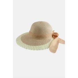 Fiyonglu Hasır Şapka-Kiremit