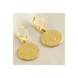 Çeyrek Altın Kaplama Küpe-Sarı