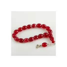 17li Oval Şakşak Tesbih-Açık Kırmızı