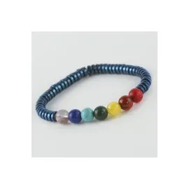 7Li Doğaltaş Çakra Bileklik-Antrasit