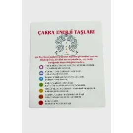 3Lü Çakra Enerji Taşları Bileklik Kartı-Beyaz