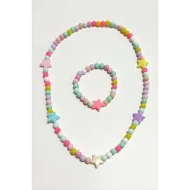 Yıldız Boncuk Çocuk Set Kolye-Renkli