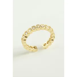 Karışık Lüks Baget Zirkon Taşlı Yüzük-Sarı