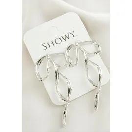 Fiyong Yeni Sezon Metal Küpe-Gümüş Rengi