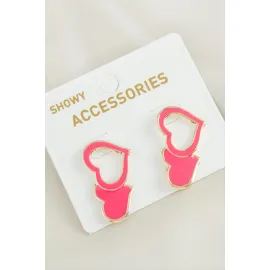 Kalp Yeni Sezon Mineli Küpe-Pembe