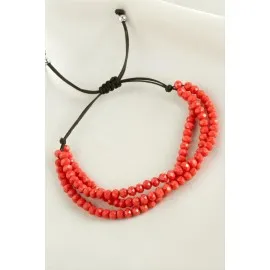 Üçlü Kristal Bileklik-Oranj