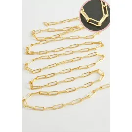 4 Mm Dikdörtten Zincir 1 Metre-Sarı