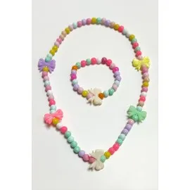Fiyong Boncuk Çocuk Set Kolye-Renkli