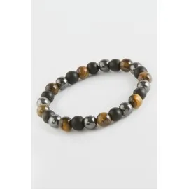 Kaplangözü Hematit Doğaltaş Bileklik-Kahverengi