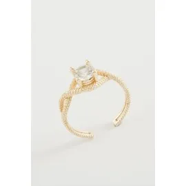 Sonsuzluk Tek Taşlı Yüzük-Sarı