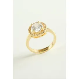 Karışık Lüks Zirkon Taşlı Ciddi İlişki Yüzüğü-Sarı