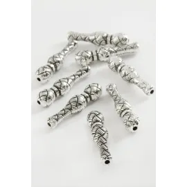 Baklava Desenli Tesbih İmame Aparatı 50 Gram-Gümüş Rengi