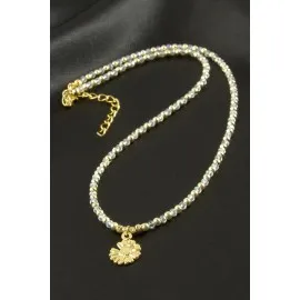 Papatya Kristal Kolye-Sarı