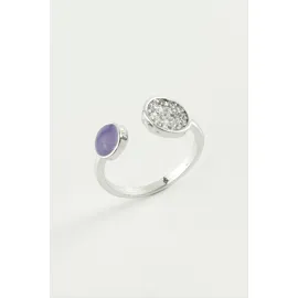 Yuvarlak Taşlı Mineli Eklem Yüzük-Sarı