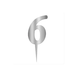 Gümüş Renkli Rakam Pasta ve Kek Pleksi-6