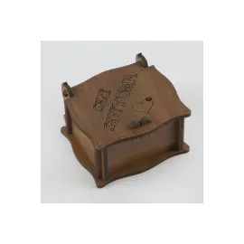 Seni Seviyorum Figürlü Ahşap Yüzük Kutusu-Kahverengi