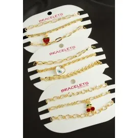 Karışık Trend Zincir Bileklik-Gümüş Rengi