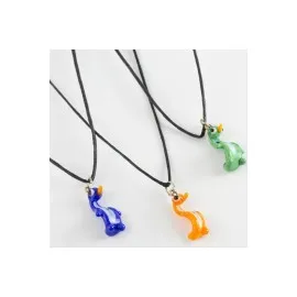 Ördek Cam Kolye-Renkli