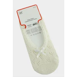 Dantel Babet Çorap-Krem