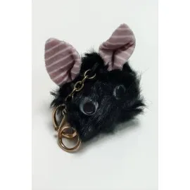 Kulaklı Tüylü Peluş Anahtarlık-Renkli