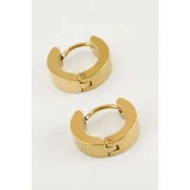 İğneli Erkek Çelik Küpe-Sarı