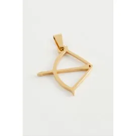 Yay Ok Çelik Kolye Ucu 2,5 Cm-Sarı