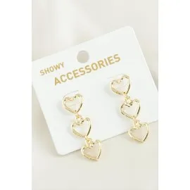 Kalp Trend Metal Küpe-Sarı