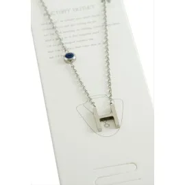 Gümüş Renkli Harfli Çelik Kolye-H