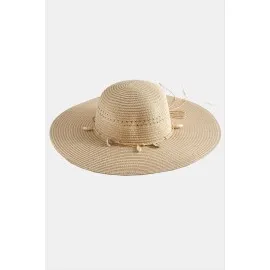 Deniz Kabuğu Hasır Şapka-Pudra Rengi